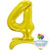 Шар (32''/81 см) Цифра, 4 на подставке, Золото, 1 шт., Falali