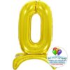 Шар (32''/81 см) Цифра, 0 на подставке, Золото, 1 шт., Falali