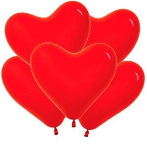 Сердце (11"/28 см) Красный, Пастель, 50 шт., Decobal