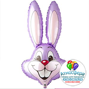 Шар (35"/89*58 см) Фигура, Заяц (сиреневый), 1 шт., Flexmetal