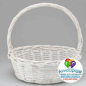 Корзина плетеная (ива): 35*35*13H*36HH, 1 шт., белый
