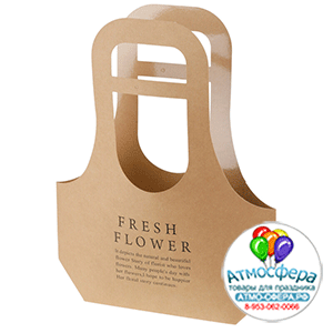 Сумка подарочная "Fresh Flowers" (картон), 31,5x10xH41 см, набор (10 шт) Коричневый