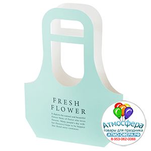 Сумка подарочная "Fresh Flowers" (картон), 31,5x10xH41 см, набор (10 шт) Мятный