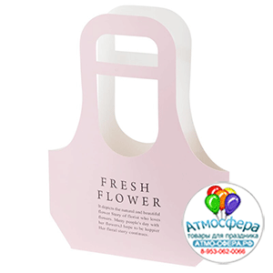 Сумка подарочная "Fresh Flowers" (картон), 31,5x10xH41 см, набор (10 шт) Розовый