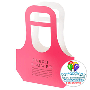 Сумка подарочная "Fresh Flowers" (картон), 31,5x10xH41 см, набор (10 шт) Фуксия
