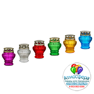 Свеча лампадка, стекло H11см D-100 микс