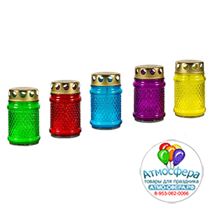 Свеча лампадка, стекло H11см D-100 микс