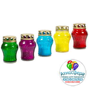 Свеча лампадка, стекло H11см D-140 микс