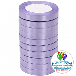 Лента Атлас ЭКОНОМ Нежно-сиреневая 44 / 12 мм * 22,85 м (Китай)