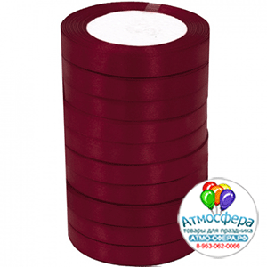 Лента Атлас ЭКОНОМ Бургундия 48 / 12 мм * 22,85 м (Китай)