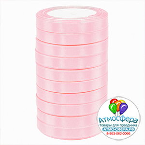 Лента Атлас ЭКОНОМ Зефирно розовый 90 / 12 мм * 22,85 м (Китай)