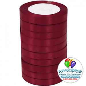 Лента Атлас ЭКОНОМ Бордовая 33 / 12 мм * 22,85 м (Китай)