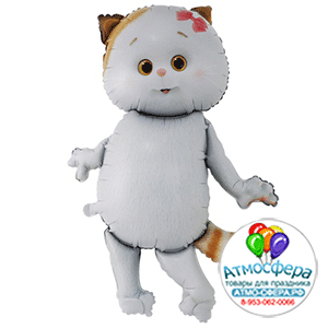 Шар (34''/88 см) Фигура, Басик Кошечка Ли-Ли, 1 шт., Весёлая затея