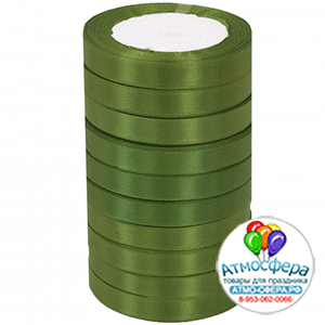Лента Атлас ЭКОНОМ Темно-зеленый 112 / 12 мм * 22,85 м (Китай)