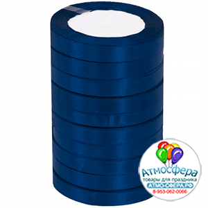 Лента Атлас ЭКОНОМ Темно-синяя 38 / 12 мм * 22,85 м (Китай)