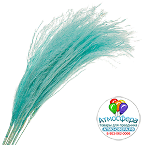 Сухоцветы "Ковыль", H60 см, набор (10 шт) Голубой