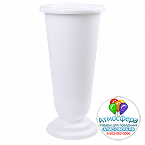 Вазон пластик гладкий Большой Белый H45*D24см ProFloristika