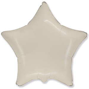 Шар (18"/46 см) Звезда, Кремовый, Сатин, 1 шт., Flexmetal