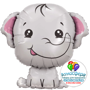 Шар (31''/79 см) Фигура, Слоненок, 1 шт., Agura