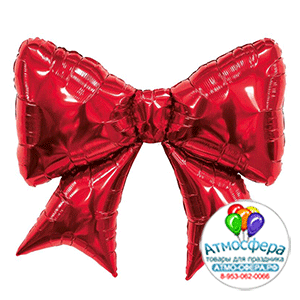 Шар (39"/99 см) Фигура, Красный бант в упаковке, 1 шт., Agura