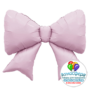 Шар (39"/99 см) Фигура, Зефирный бант в упаковке, 1 шт., Agura