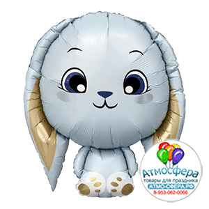 Шар (28"/71 см) Фигура, Милый голубой зайка, 1 шт., Agura