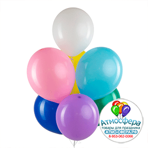 Шар (12"/30 см) Ассорти, Пастель, 50 шт., Decobal