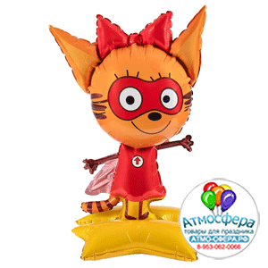 Шар 3D (40''/102 см) Фигура на подставке, Три Кота, Карамелька, 1 шт., Falali