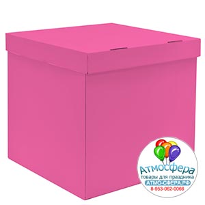 Коробка для воздушных шаров Розовый, 60*60*60 см, 1 шт.